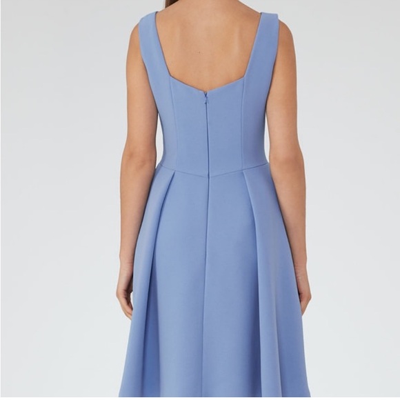 REISS Eri Fit And Flare Dress Deep Sky Blue Size 4 - Picture 3 of 11